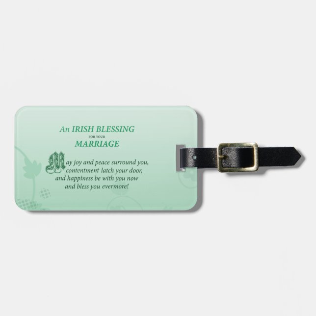 Étiquette À Bagage Bénédiction de félicitations de mariage irlandais (Devant horizontal)