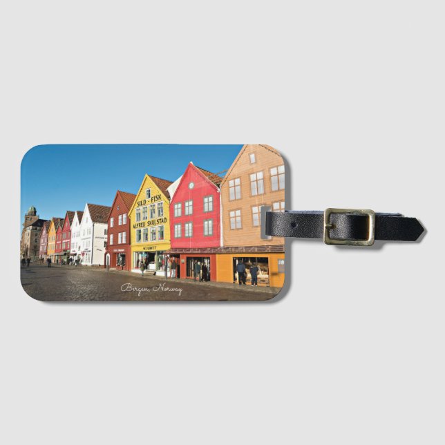 Étiquette À Bagage Bergen, Norvège magasins et magasins Card (Devant Horizontal)