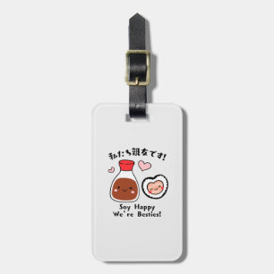 Étiquette À Bagage Besoins en sushis et sauce soja Kawaii