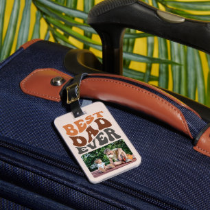 Étiquette À Bagage Best Dad Ever 2 Photo et Super typographie rétro
