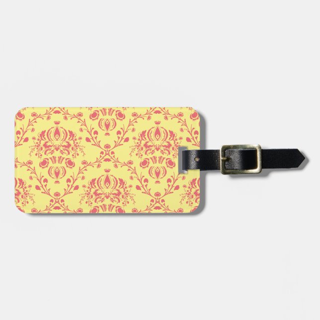 Étiquette À Bagage Beurre et canneberge Damas (Devant horizontal)