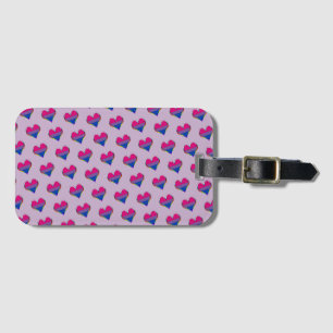 Étiquette À Bagage Bi Pride Heart Motif bagage balise