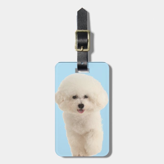 Étiquette À Bagage Bichon Frise (Devant Vertical)