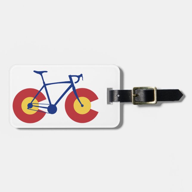 Étiquette À Bagage Bicyclette Drapeau du Colorado (Devant horizontal)