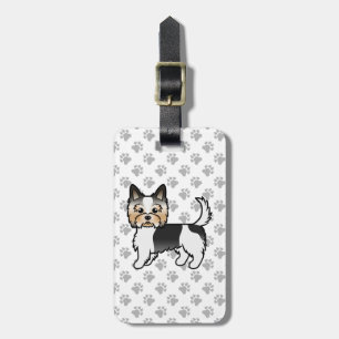 Étiquette À Bagage Biewer Terrier Chien de Dessin Animé Mignon & Text