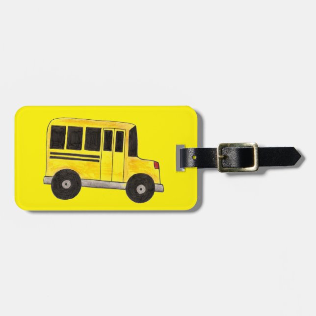 Étiquette À Bagage Big Yellow School Bus Teacher Transport (Devant horizontal)
