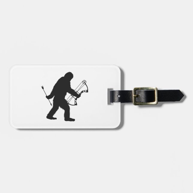 Étiquette À Bagage Bigfoot Archer silhouette (Devant horizontal)