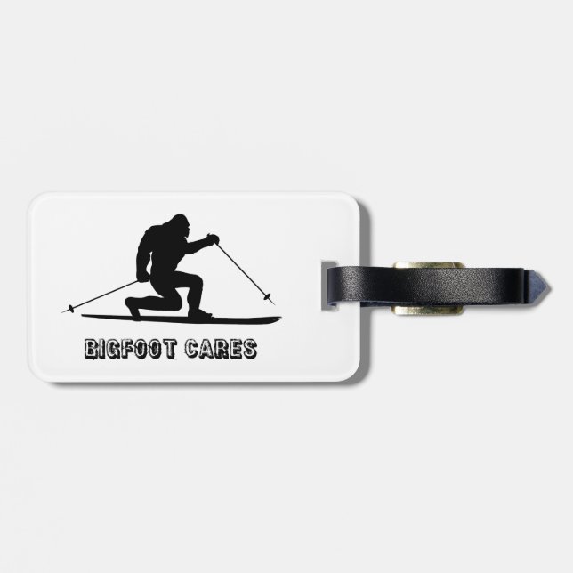 Étiquette À Bagage Bigfoot Cares Telemark Ski (Dos horizontal)