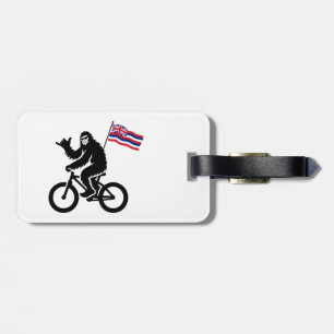Étiquette À Bagage Bigfoot Cyclisme Drapeau d'Hawaii