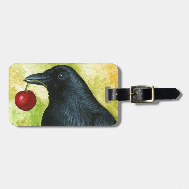 Étiquette À Bagage Bird 55 crow raven (Devant horizontal)