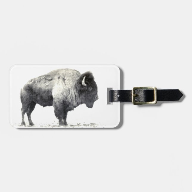 Étiquette À Bagage Bison de plaines (Devant horizontal)
