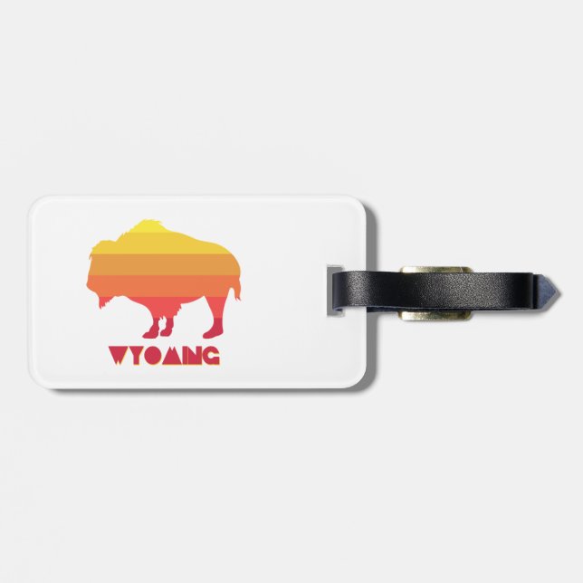 Étiquette À Bagage Bison du Wyoming (Dos horizontal)