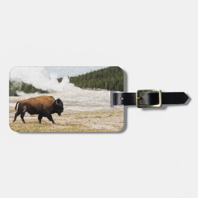 Étiquette À Bagage Bison et Vieux fidèles (Devant horizontal)