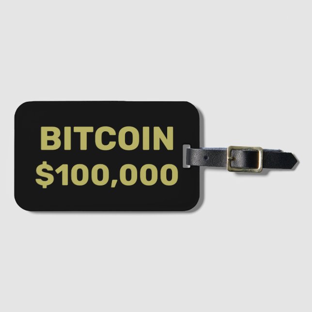 Étiquette À Bagage Bitcoin 100000 Célébration (Devant Horizontal)