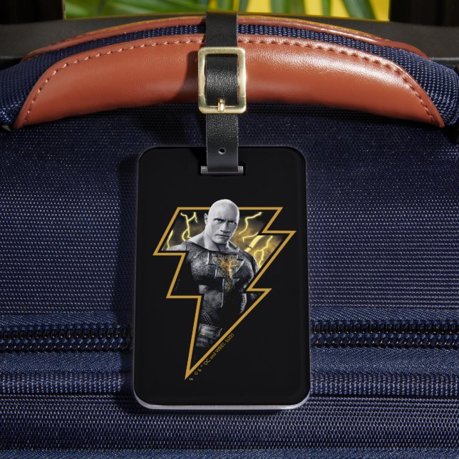 Étiquette À Bagage Black Adam Grey et Gold Lightning Graphic (Insitu Rectoal 2)