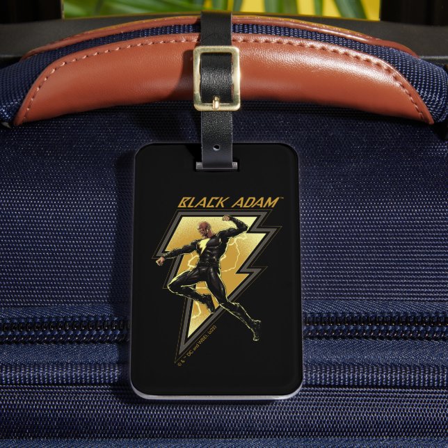 Étiquette À Bagage Black Adam Lightning Bolt Illustration du caractèr (Insitu Rectoal 2)