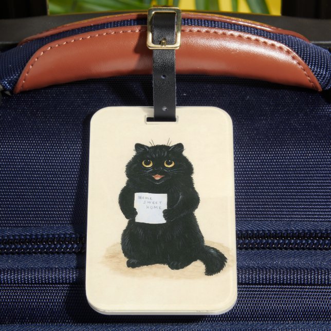 Étiquette À Bagage Black Cat Home Sweet Home Secourt Shelter Cute (Insitu Rectoal 2)