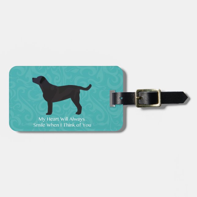 Étiquette À Bagage Black Lab Penser à votre design (Devant horizontal)