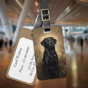 Étiquette À Bagage Black Labrador Retriever Chien Lab