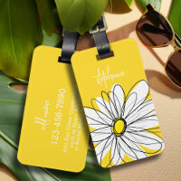 Blanc et Jaune de marguerite Whimsical Texte perso