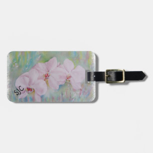 ÉTIQUETTE À BAGAGE BLANC ORCHIDS PERSONNALISÉ BAGAGES BLANCS