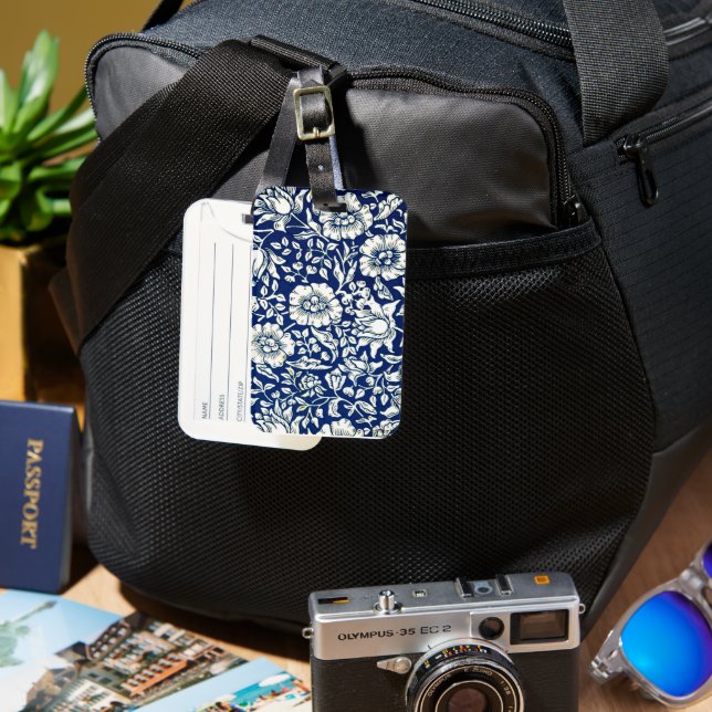 Étiquette À Bagage Bleu (Recto & Verso)