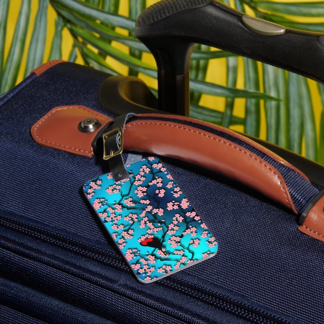 Étiquette À Bagage Bleu Ciel Cerisier Fleur (Insitu Rectoal 1)