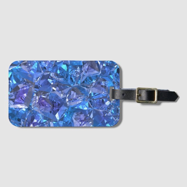 Étiquette À Bagage Bleu cristal et violet (Devant Horizontal)