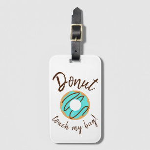 Étiquette À Bagage Bleu Donut Toucher mon sac