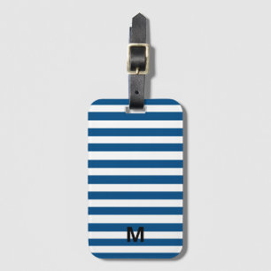 Étiquette À Bagage Bleu et blanc