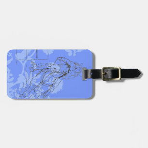 Étiquette À Bagage Bleu-Fleur Barrel Racer