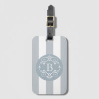 Bleu français rayures à ailes avec Monogramme