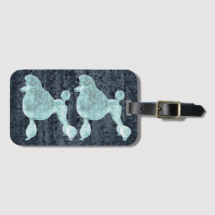 Étiquette À Bagage Bleu Ice Posh Poodé Nuit Gris