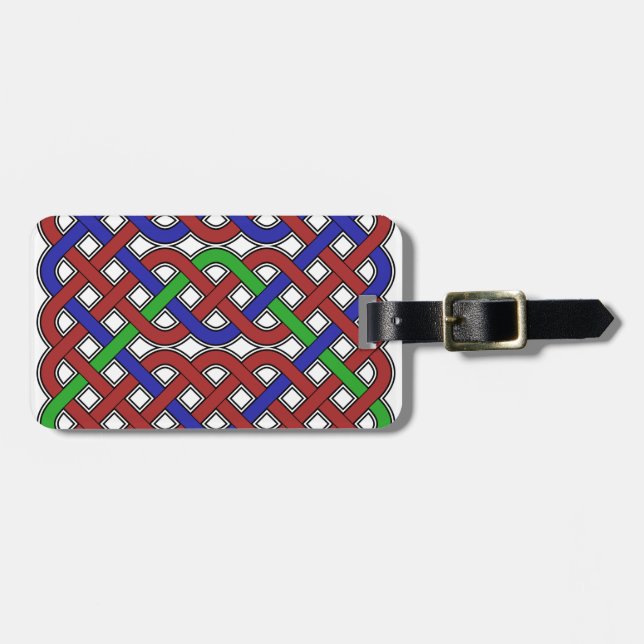 Étiquette À Bagage Bleu, vert et rouge céleste noeuds (Devant horizontal)