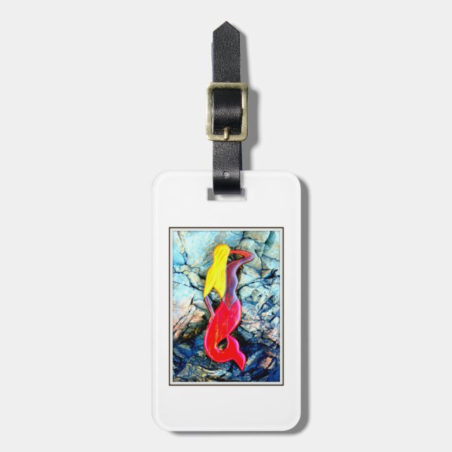 Étiquette À Bagage blonde mermaid (Devant Vertical)