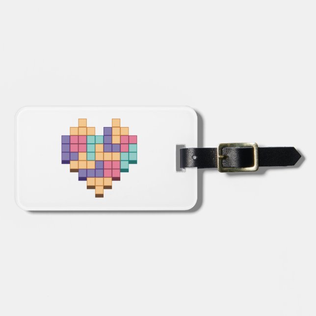 Étiquette À Bagage Bloquer le style du coeur du jeu (Devant horizontal)