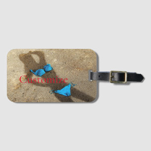 Étiquette À Bagage Blue Bikini Beach Sand Thunder_Cove