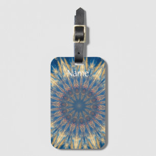 Étiquette À Bagage Blue Chakra Kaleidoscope Thunder_Cove