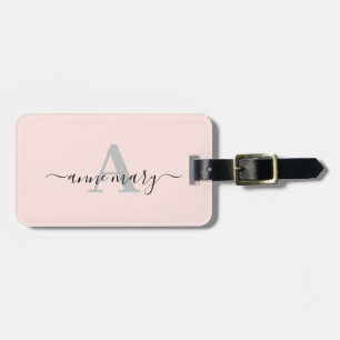 Étiquette À Bagage Blush rose Personnalisé Nom Monogramme Cadeau Favo