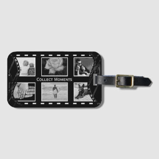 Étiquette À Bagage Bobine de film noir et blanc