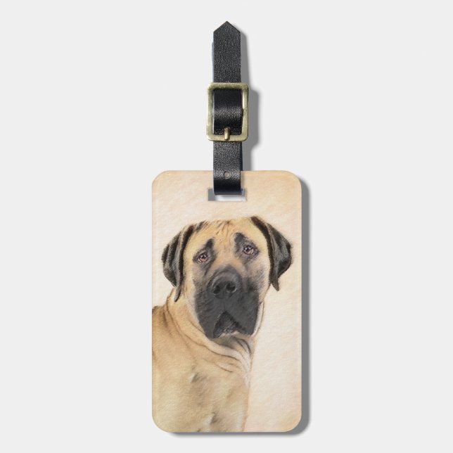 Étiquette À Bagage Boerboel Peinture - Cute Original Chien Art (Devant Vertical)