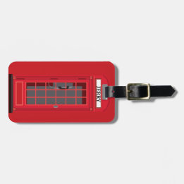Étiquette À Bagage Boîte téléphonique rouge iconique de Londres avec 