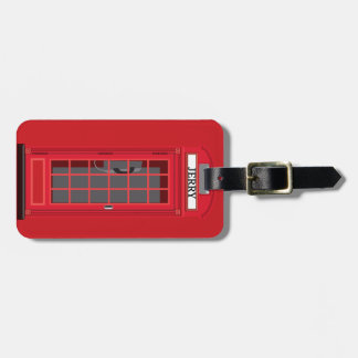 Étiquette À Bagage Boîte téléphonique rouge iconique de Londres avec 