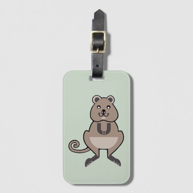 Étiquette À Bagage Bon Voyage - Sympathique, heureux QUOKKA- étiquett (Devant Vertical)