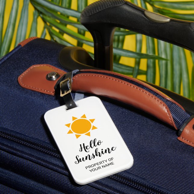 Étiquette À Bagage Bonjour Sunshine mignonne vacances d'été personnal (Insitu Rectoal 1)