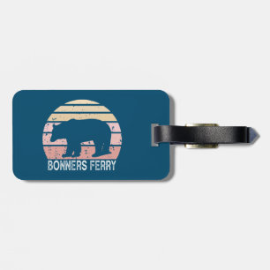 Étiquette À Bagage Bonners Ferry Idaho Retro Bear