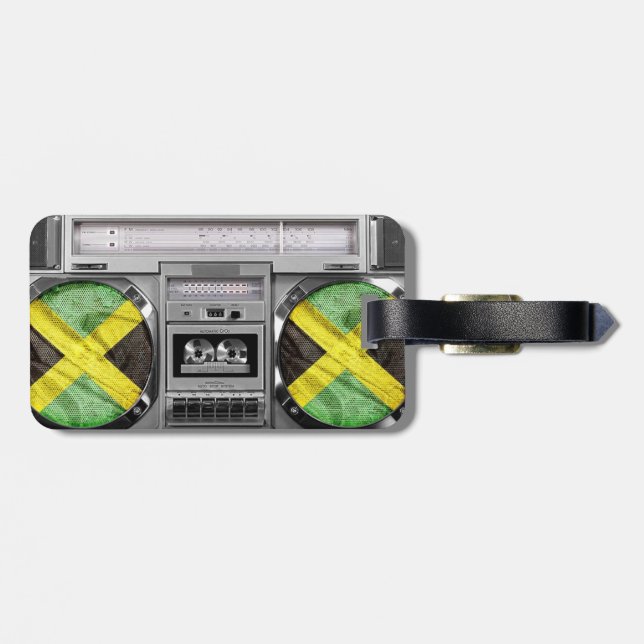 Étiquette À Bagage Boombox Jamaïque (Dos horizontal)