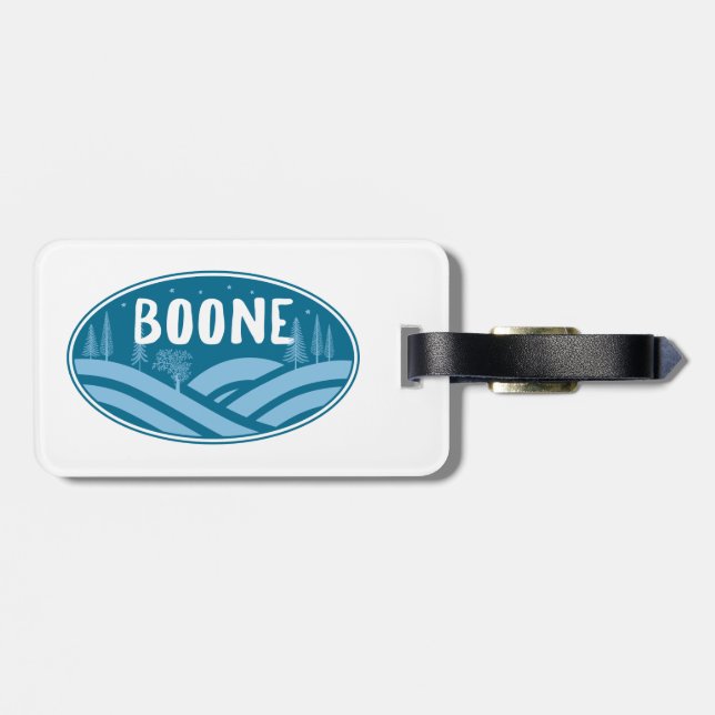Étiquette À Bagage Boone Caroline du Nord Extérieur (Dos horizontal)