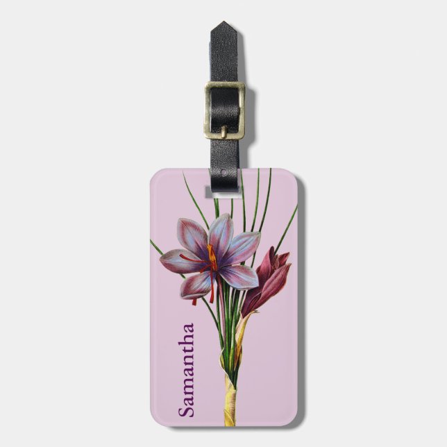 Étiquette À Bagage Botanique : Safran (Devant Vertical)