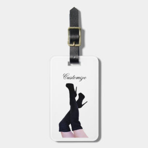 Étiquette À Bagage Bottes en cuir noir à hauteur de cuisse Thunder_Co